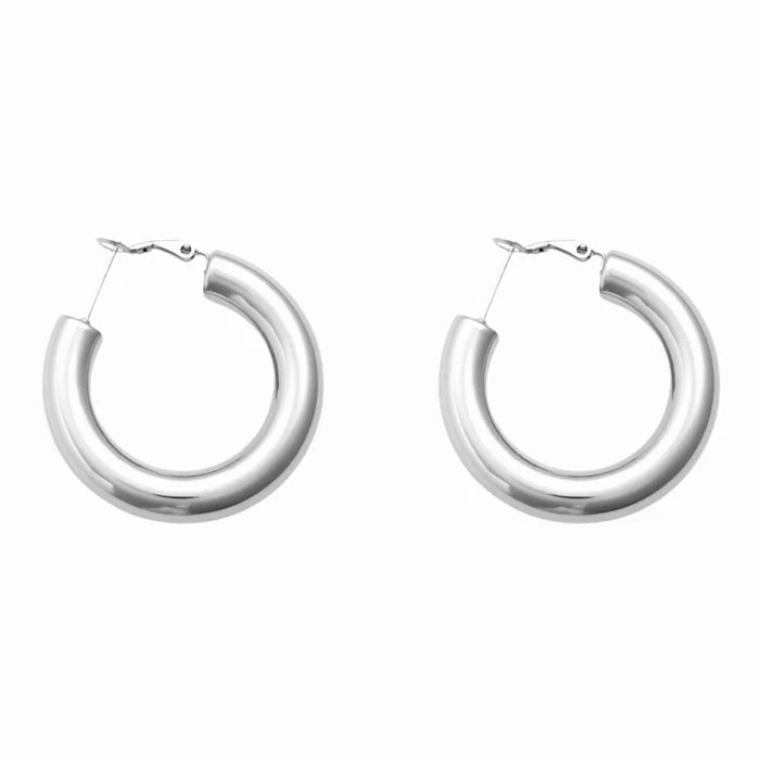 Chunky Hoops Zilver